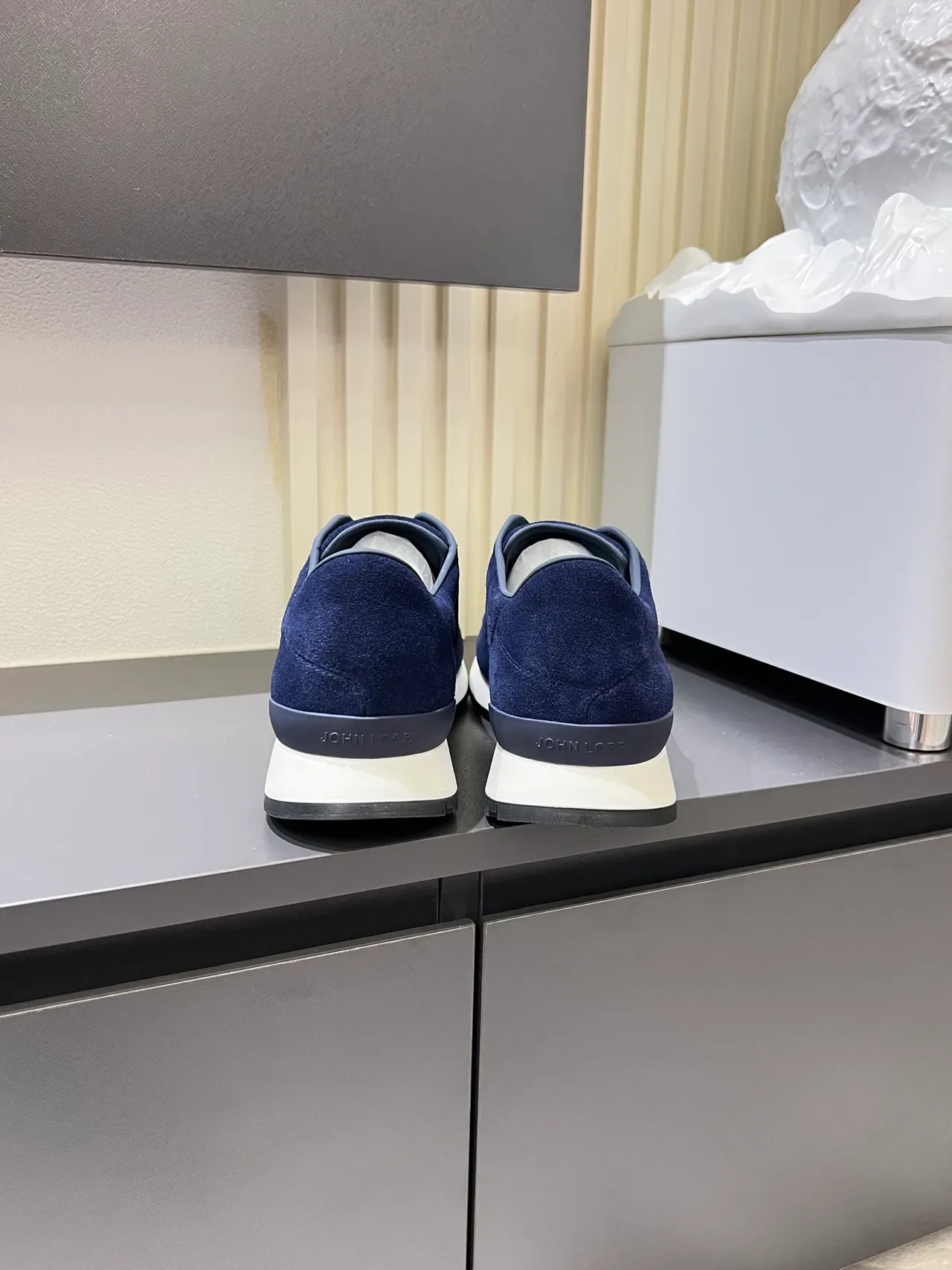 Blue White Suede Upper Elastic Gusset Slip-On Sneakers 2
