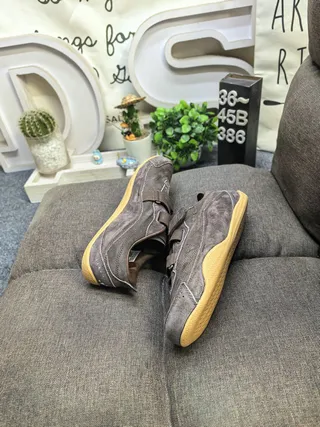 Brown Beige Laceless Dual Strap Closure Sneakers 6