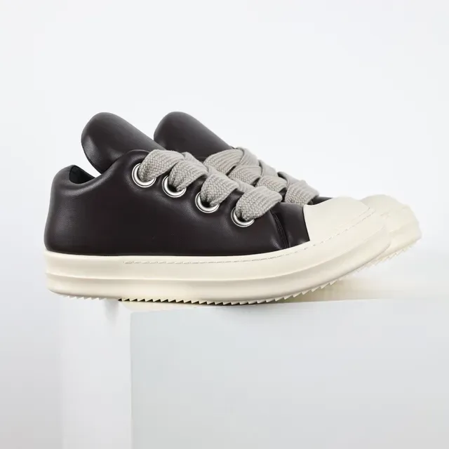 Brown Beige Low-Top Platform Sole Sneakers 3