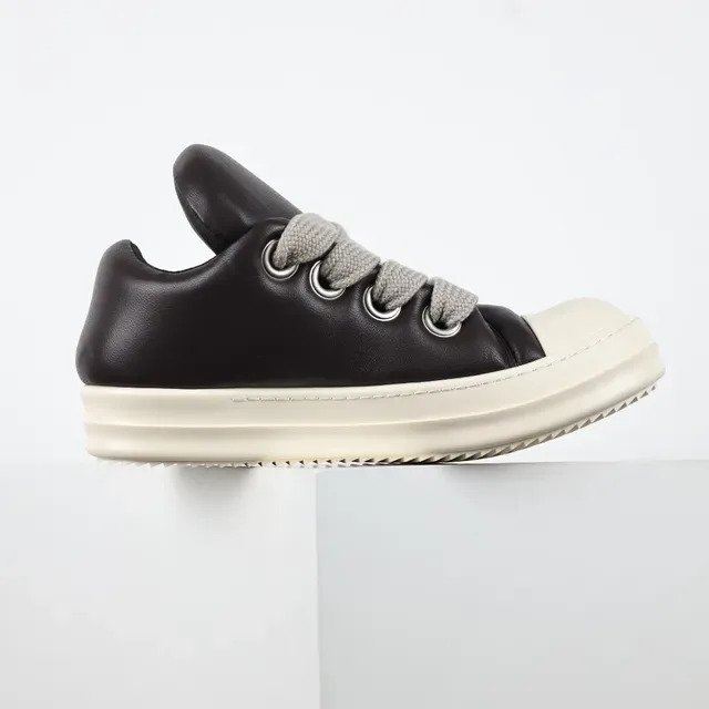 Brown Beige Low-Top Platform Sole Sneakers 7