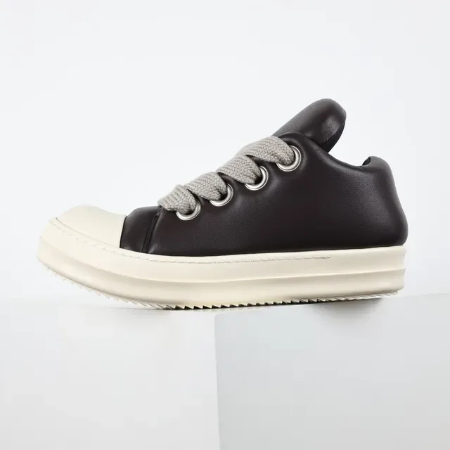 Brown Beige Low-Top Platform Sole Sneakers 9