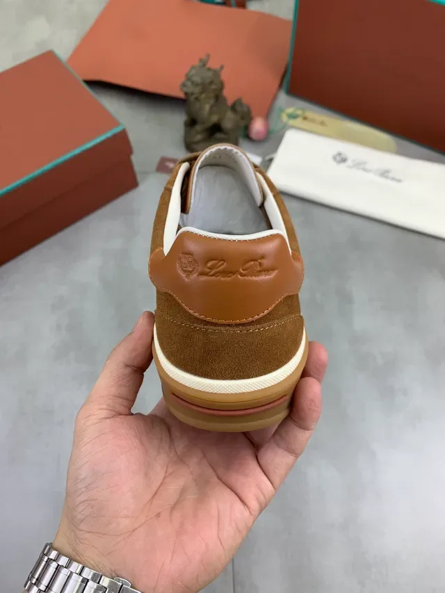 Brown Beige Suede Upper Gum Cupsole Sneakers 3