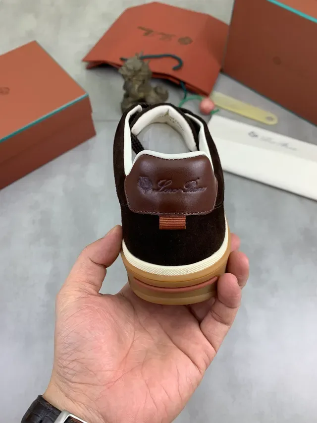 Brown Beige Suede Upper Gum Rubber Sole Sneakers 3