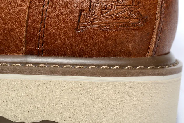 Brown Distressed Leather Work Boot 5