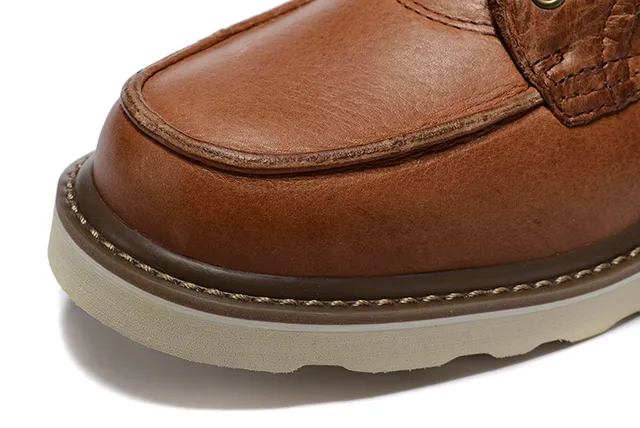 Brown Distressed Leather Work Boot 8