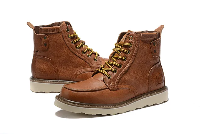 Brown Distressed Leather Work Boot 10