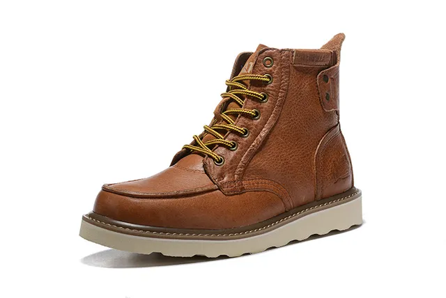 Brown Distressed Leather Work Boot 14