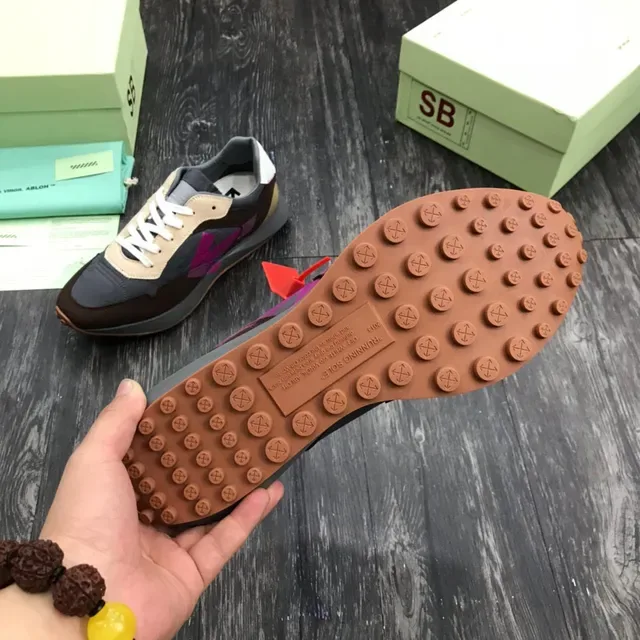 Brown Gray Beige Purple Geometric Logo Lifestyle Sneakers 2
