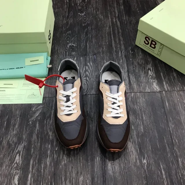 Brown Gray Beige Purple Geometric Logo Lifestyle Sneakers 6