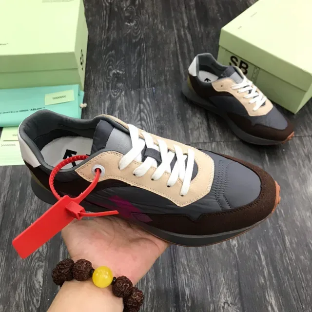 Brown Gray Beige Purple Geometric Logo Lifestyle Sneakers 7