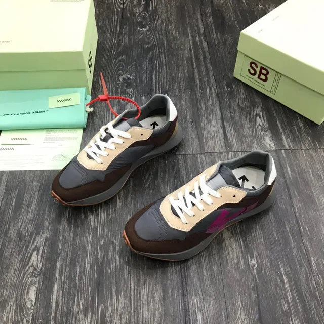 Brown Gray Beige Purple Geometric Logo Lifestyle Sneakers 8