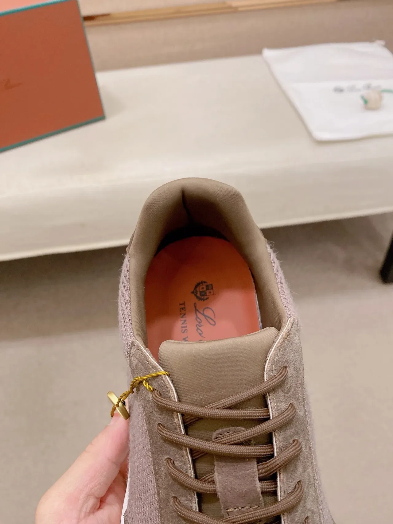 Brown Mesh and Suede Low-Top Lifestyle Sneaker 4