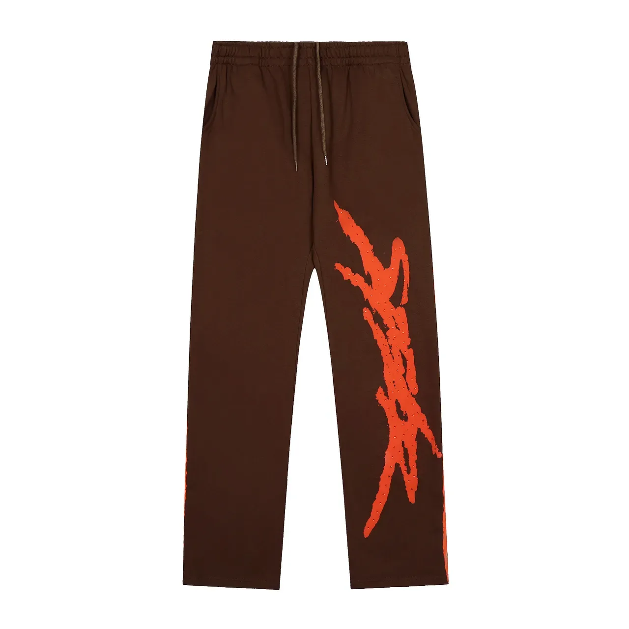 Brown or Black Graphic-Print Oversized Hoodie and Sweatpants Tracksuit 18