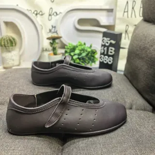 Brown Smooth Synthetic Upper Single Strap Mary Jane Shoes
