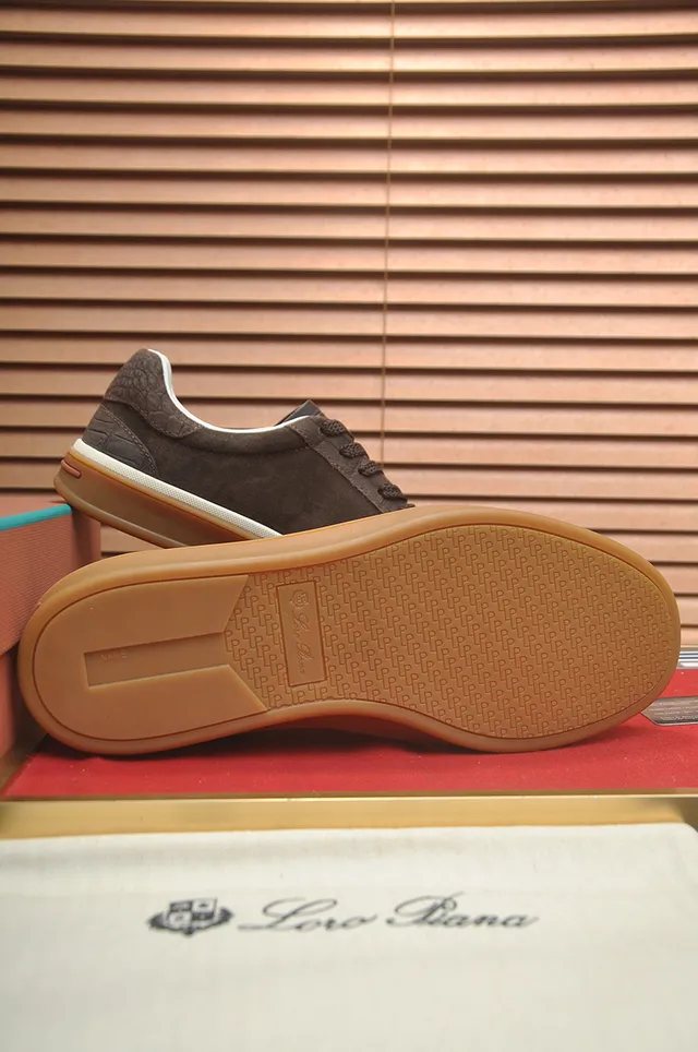Brown Suede Croc-Embossed Lifestyle Sneaker 3