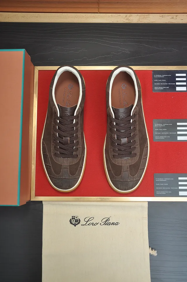 Brown Suede Croc-Embossed Lifestyle Sneaker 5