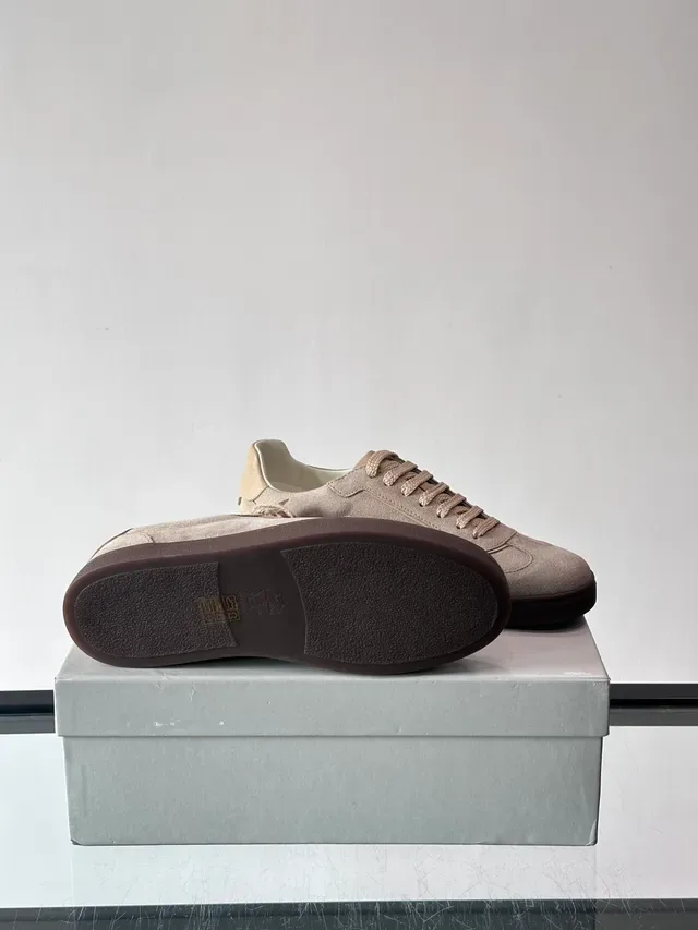 Brunello Cucinelli Beige Brown Suede Upper Leather Heel Tab Sneakers 2