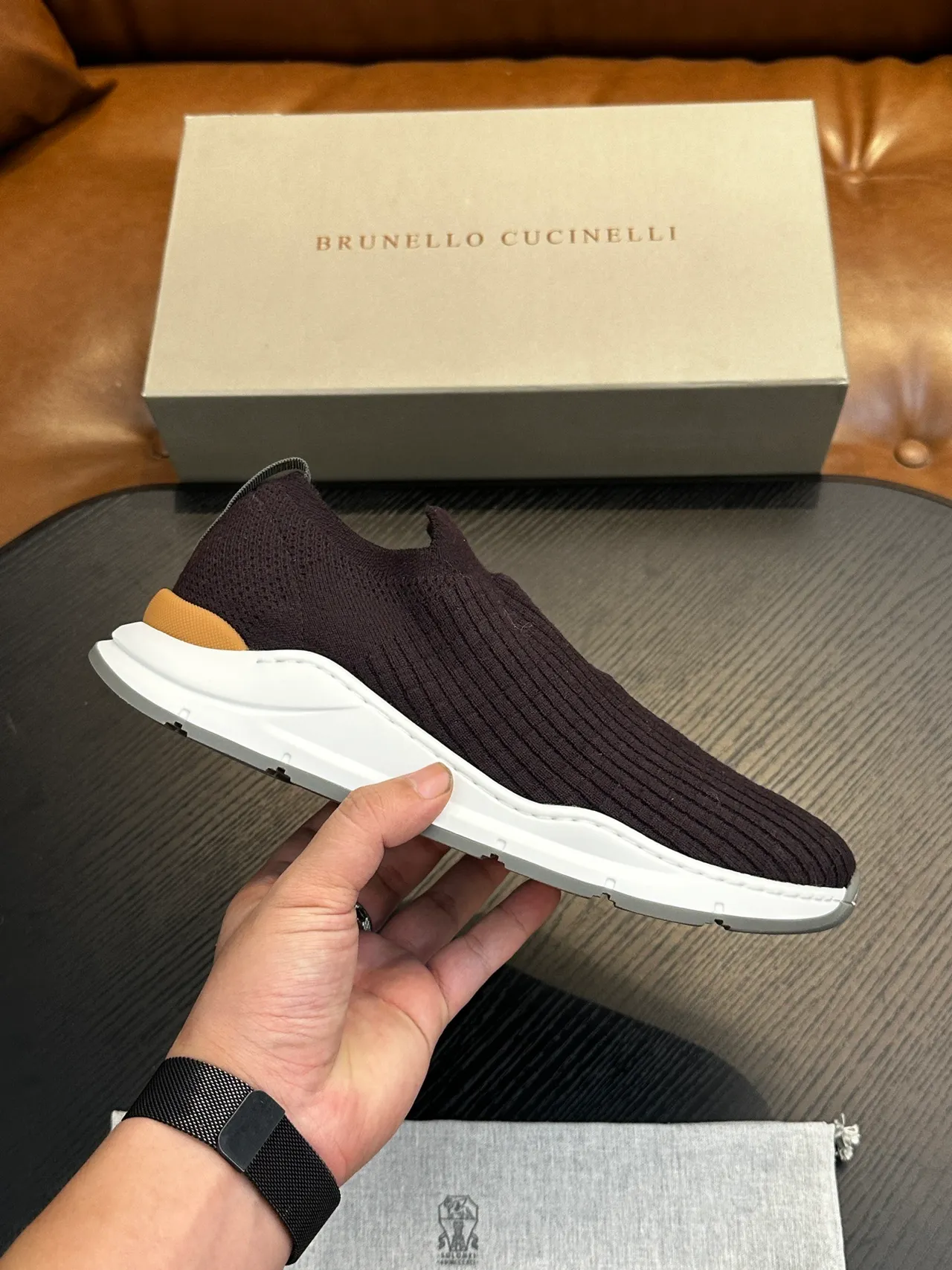 Brunello Cucinelli Ribbed Knit Slip-On Loafers 2