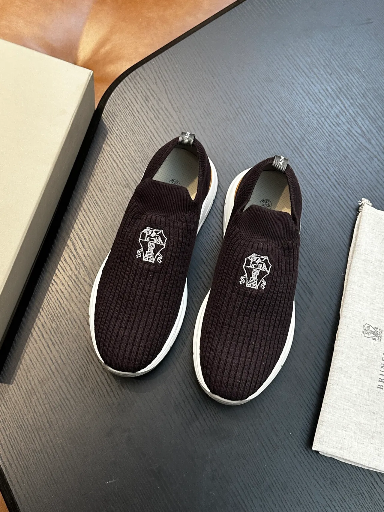 Brunello Cucinelli Ribbed Knit Slip-On Loafers 3