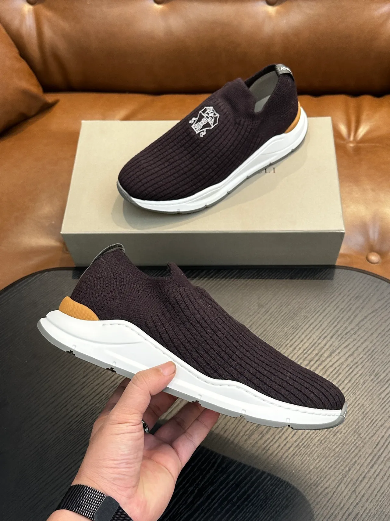 Brunello Cucinelli Ribbed Knit Slip-On Loafers 5