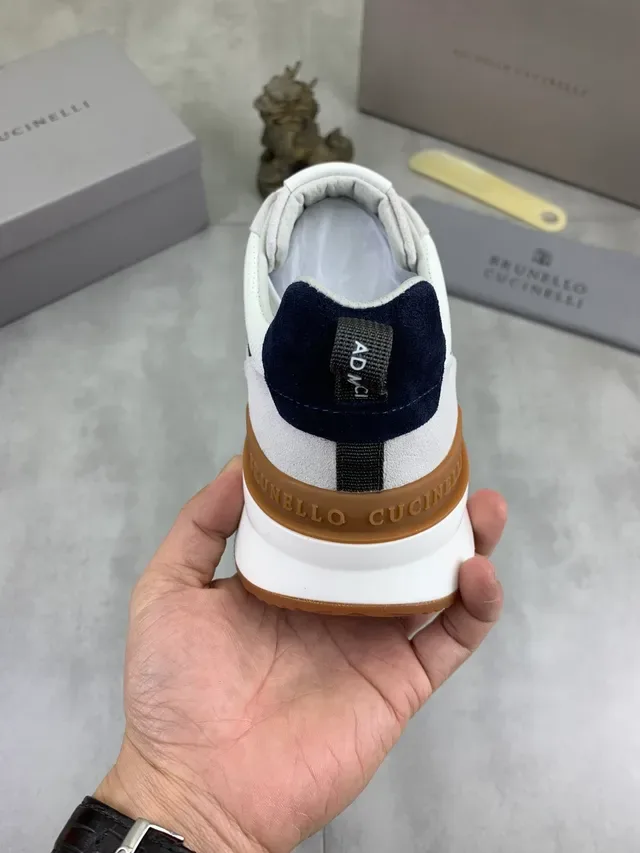 Brunello Cucinelli White Perforated Suede Lifestyle Sneaker 3