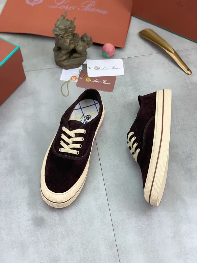 Burgundy Beige Suede Upper Cream Laces Canvas Shoes 5