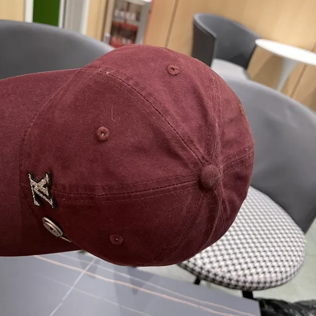 Boné de beisebol com forro de twill de algodão em borgonha, preto e marsala 10