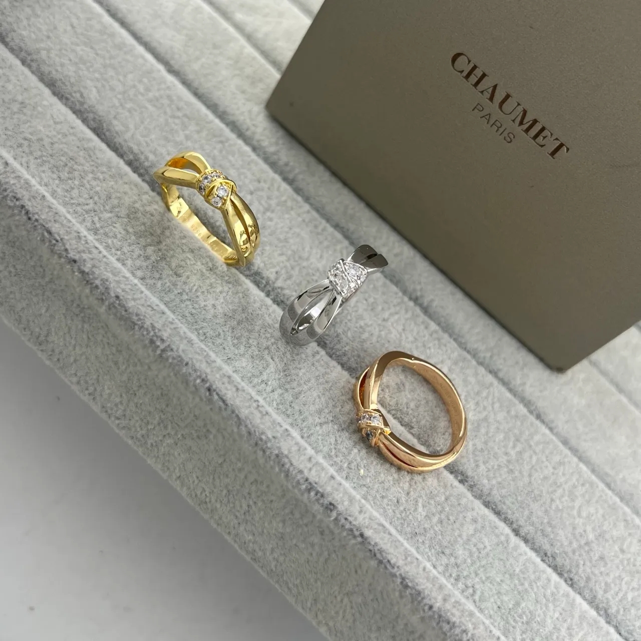 CHAUMET Liens Bow Knot Pavé Diamond Ring 7
