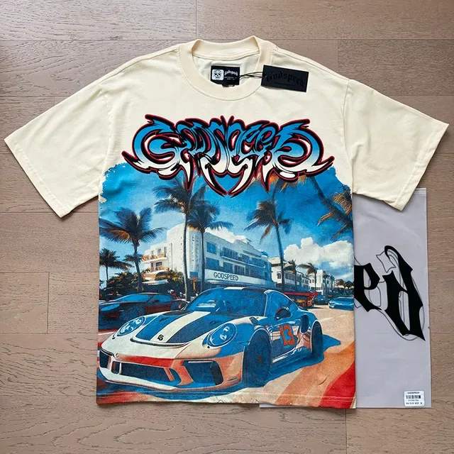Cream Graphic-Print Double-Sided Oversized T-Shirt 6