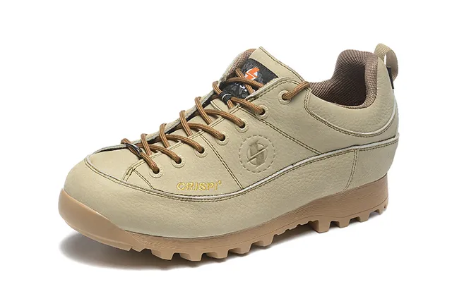 CRISPI Bota de corte baixo Verde Exército Preto Couro Fosco Superior Botas de Trilha 3