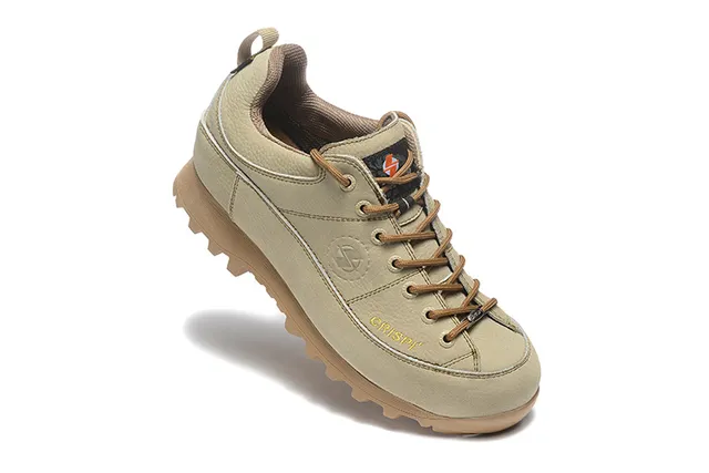 CRISPI Bota de corte baixo Verde Exército Preto Couro Fosco Superior Botas de Trilha 4