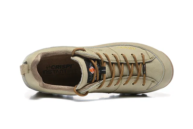 CRISPI Bota de corte baixo Verde Exército Preto Couro Fosco Superior Botas de Trilha 6