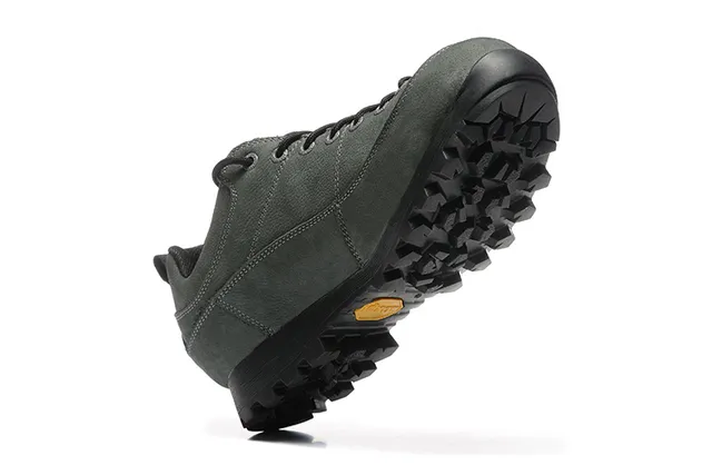 CRISPI Bota de corte baixo Verde Exército Preto Couro Fosco Superior Botas de Trilha 11