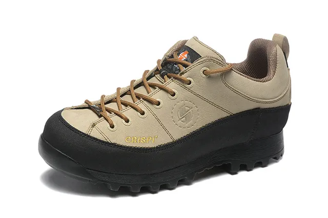 CRISPI Bota de corte baixo Verde Exército Preto Couro Fosco Superior Botas de Trilha 16