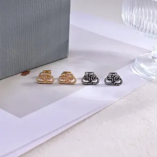 Crystal-Pavé Interlocking Motif Clip-On Earrings