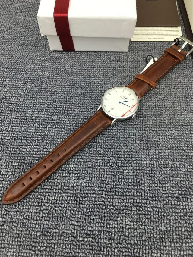 Daniel Wellington Brown White Minimalist Thin Case Quartz Watch 4