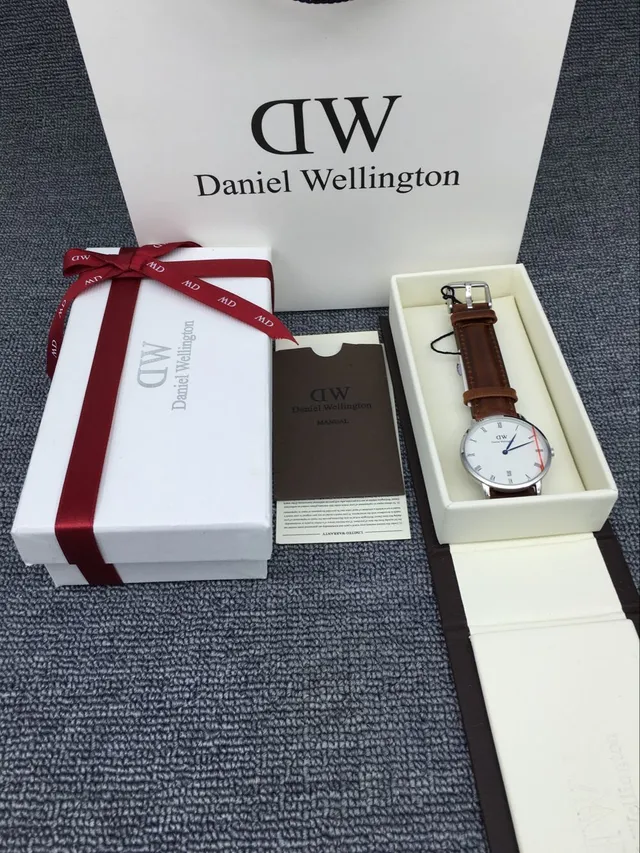 Daniel Wellington Brown White Minimalist Thin Case Quartz Watch 5