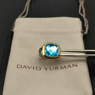 David Yurman Cable Classic Cushion-Cut Blue Topaz Ring