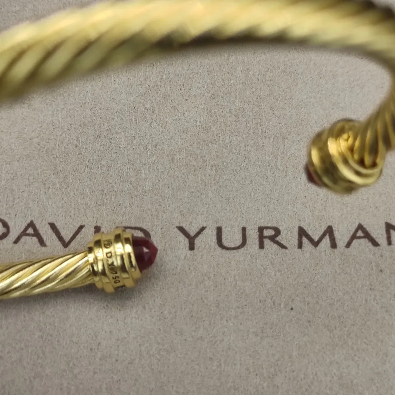 David Yurman Cable Classic Twisted Gold-Tone Gemstone-Capped Bracelet 2