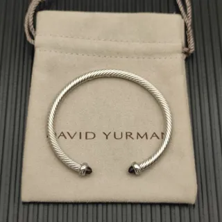 David Yurman Cable Classics Plata Púrpura Twisted Gemstone Terminals Pulsera