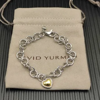 David Yurman Cable Classics Pulsera de Enlace Trenzado con Encanto de Corazón