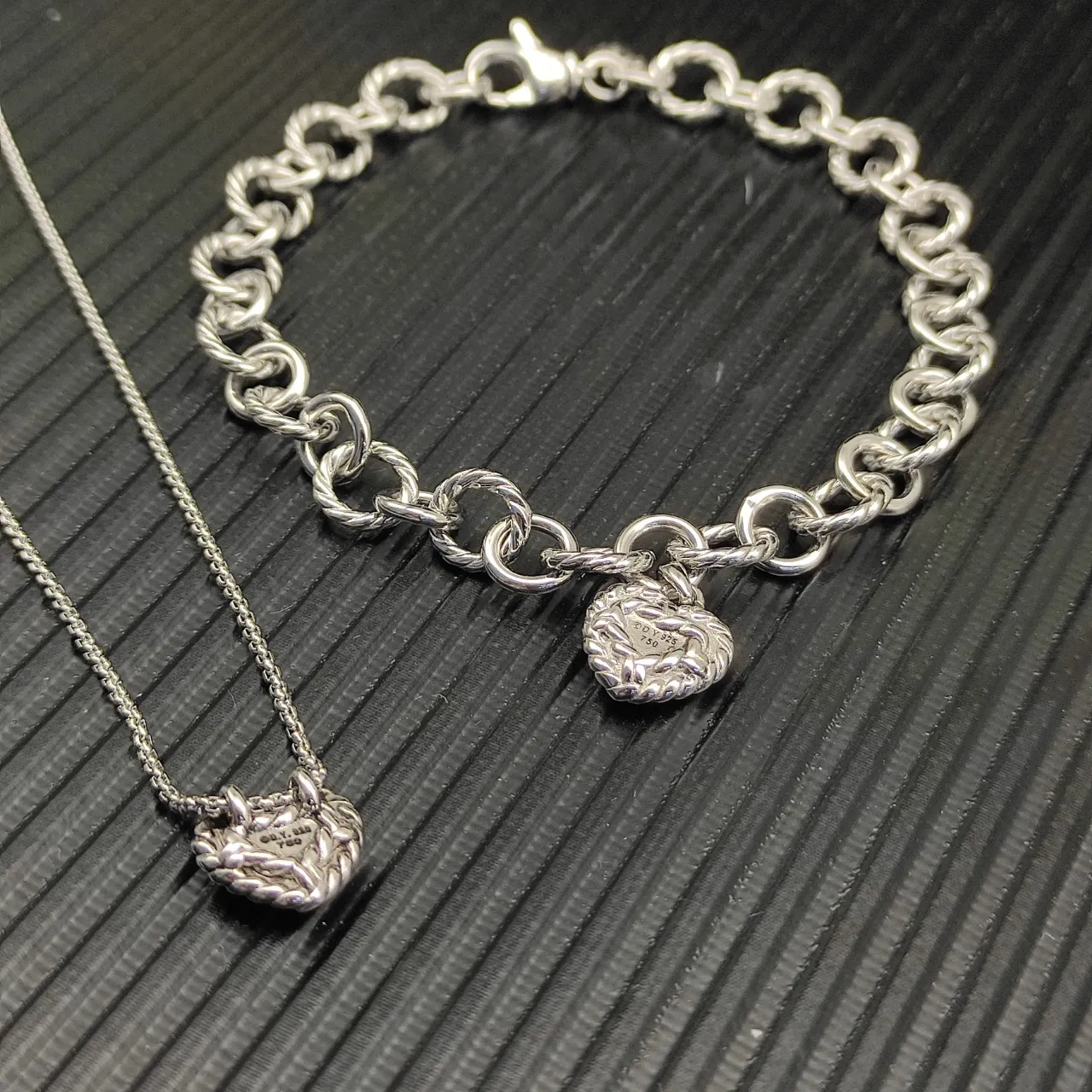 David Yurman Cable Classics Twisted Link Heart Charm Bracelet 3
