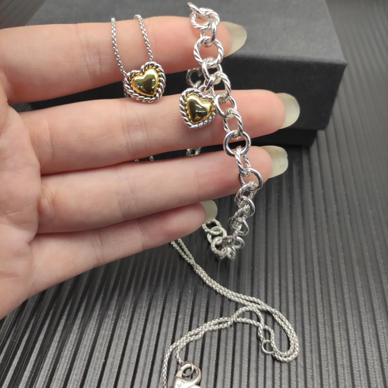 David Yurman Cable Classics Twisted Link Heart Charm Bracelet 4
