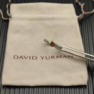 David Yurman Cable Collectibles Red Gemstone Two-Tone Ring