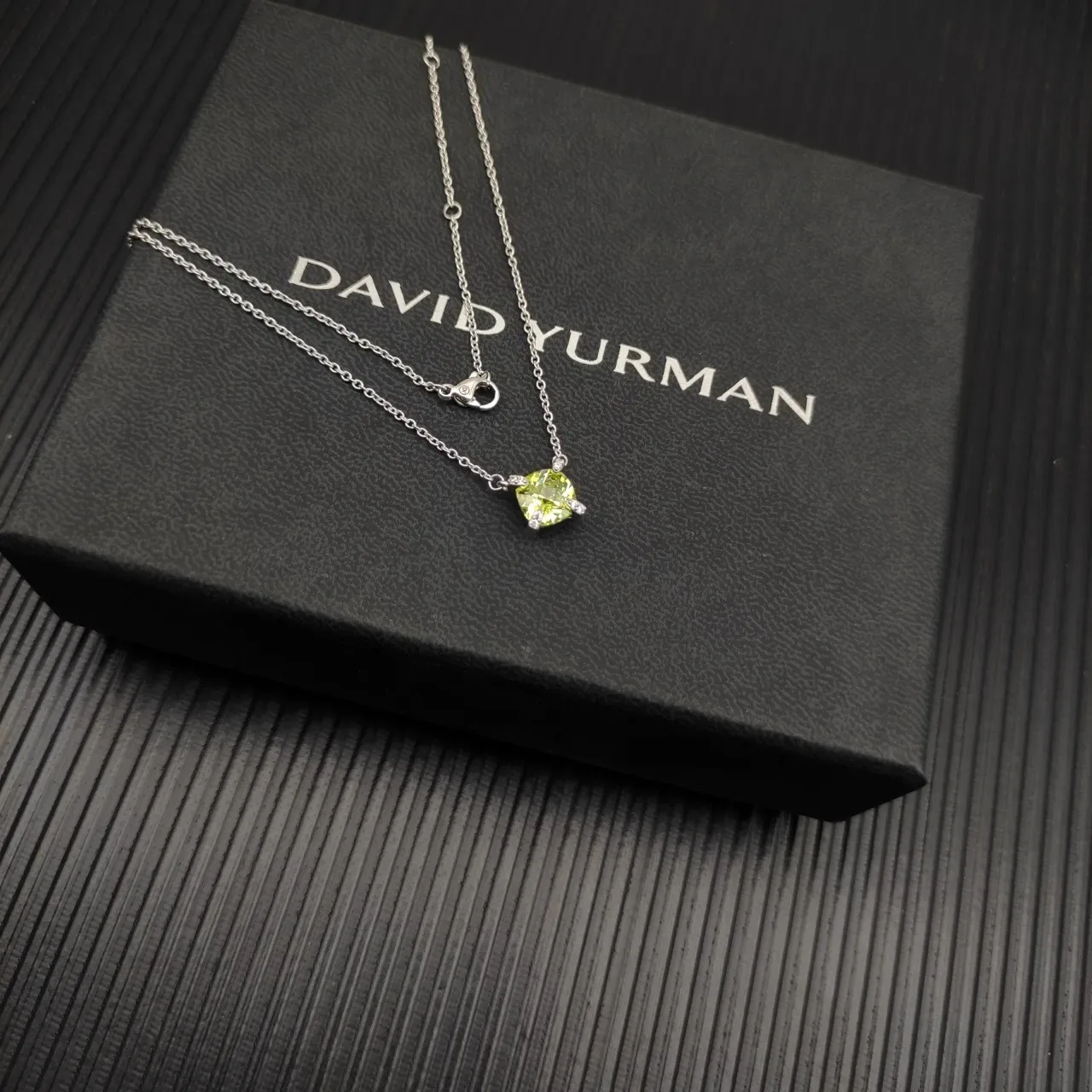 David Yurman Cushion-Cut Peridot Pendant Necklace 5
