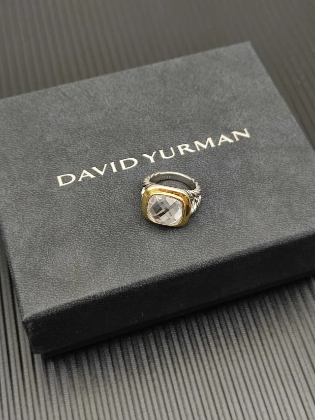 David Yurman Two-Tone Cushion-Cut Stone Ring 7