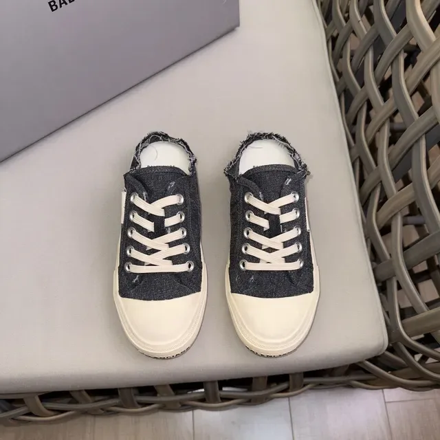 Denim Upper Lace-Up Mule Sneaker 2