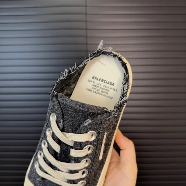 Denim Upper Lace-Up Mule Sneaker 7