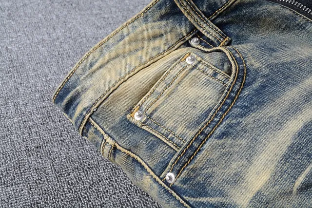 Distressed Acid-Wash Embroidered Snake Slim-Fit Jeans 13