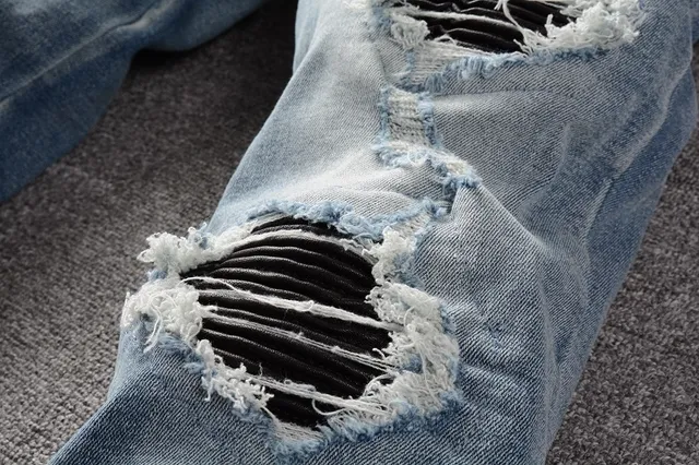 Distressed Light-Wash Blue Embroidered Slim-Fit Jeans 14